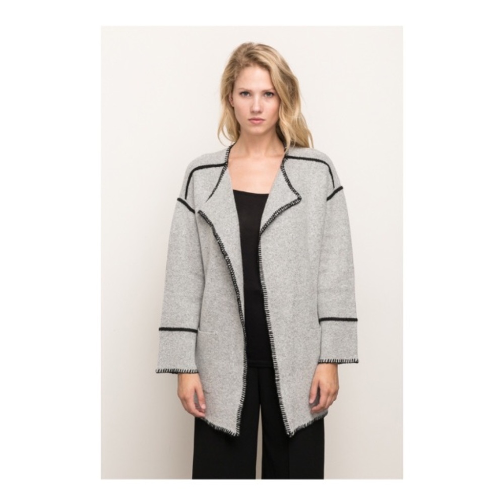 CARDIGAN WITH CONTRAST SEAMS - Picture 2 of 3